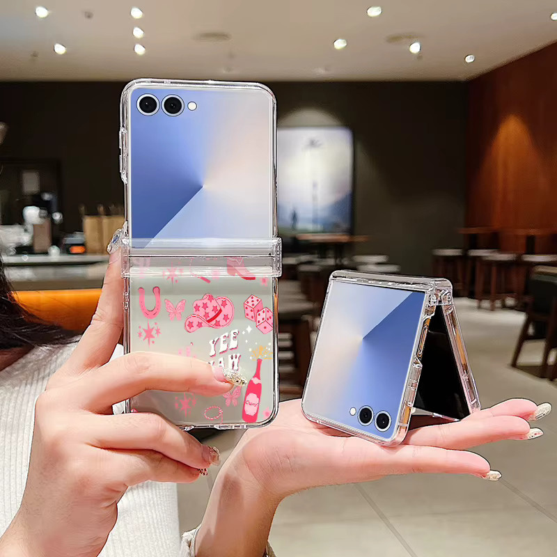 Samsung Galaxy Z Flip Handyhülle mit Liebe Herz Blumendruck in Transparent als Hard Cover für Samsung Galaxy Z Flip 7 6 5 4 3 5G - Bild 3