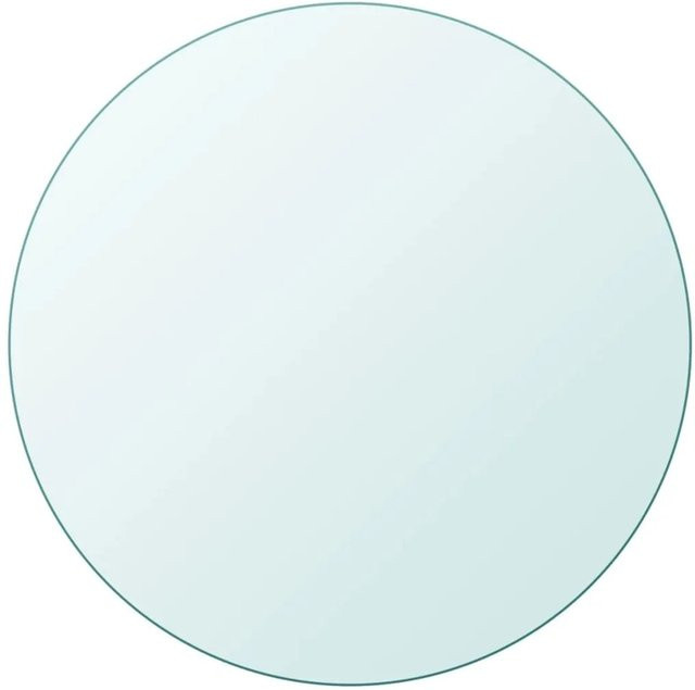 DELUKE Tischplatte Rund aus gehärtetem Glas, Transparent, Durchmesser: 90 cm, Dicke: 10 mm - Bild 1