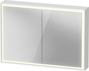 Duravit Spiegelschrank L-Cube in Weiß mit LED-Beleuchtung und Sensor-Schalter, B/H/T: 100 x 70 x 15,5 cm - Bild 1