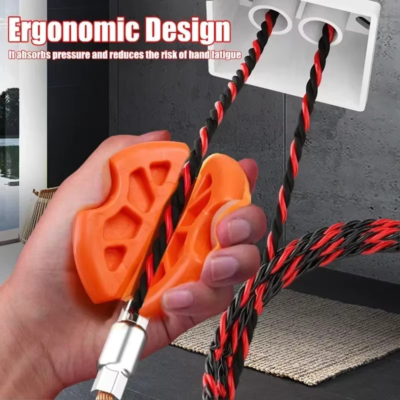 Tragbare Drahtziehmaschine mit Gummi-Fadenhalterung und Antirutschklemme für Elektriker in Orange - Bild 4