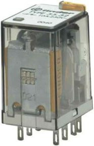Finder Relais mit verzögerter Schaltung 24VDC 2W 10A für Fassung 94.04/84/44 55.32.9.024.0040 transparent - Bild 1
