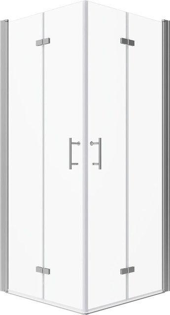 Aquabatos Duschkabine mit Falttüren und Nano Beschichtung, Eckdusche aus Glas, transparent, B/T: 90 x 90 cm, Höhe: 197 cm - Bild 1