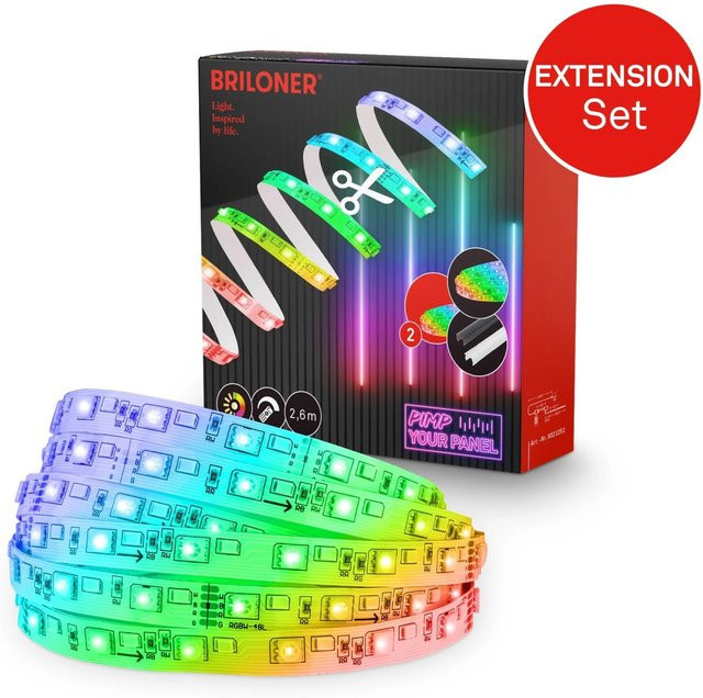 Briloner LED Band Pimp your Panel Ergänzungs-Set RGB+W, dimmbar, Weiß, 2,6 m - Bild 1