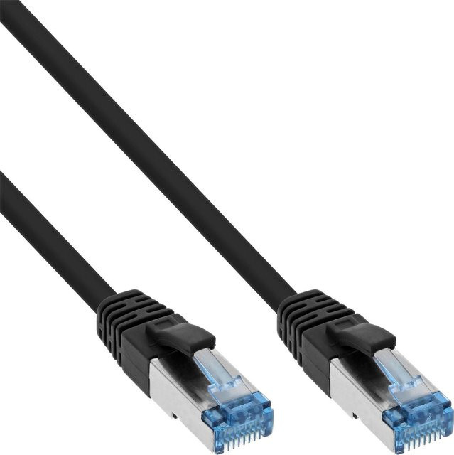 InLine 40er Bulk-Pack Patchkabel Cat.6A S/FTP Ethernet LAN Kupfer schwarz 2 m - Bild 1