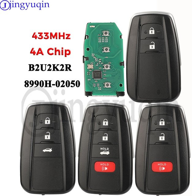 Jingyuqin Smart Remote Car Key für Toyota Corolla 2018-2022, 433MHz, 4A HITAG AES NCF29A1M Chip, Schwarz - Bild 1