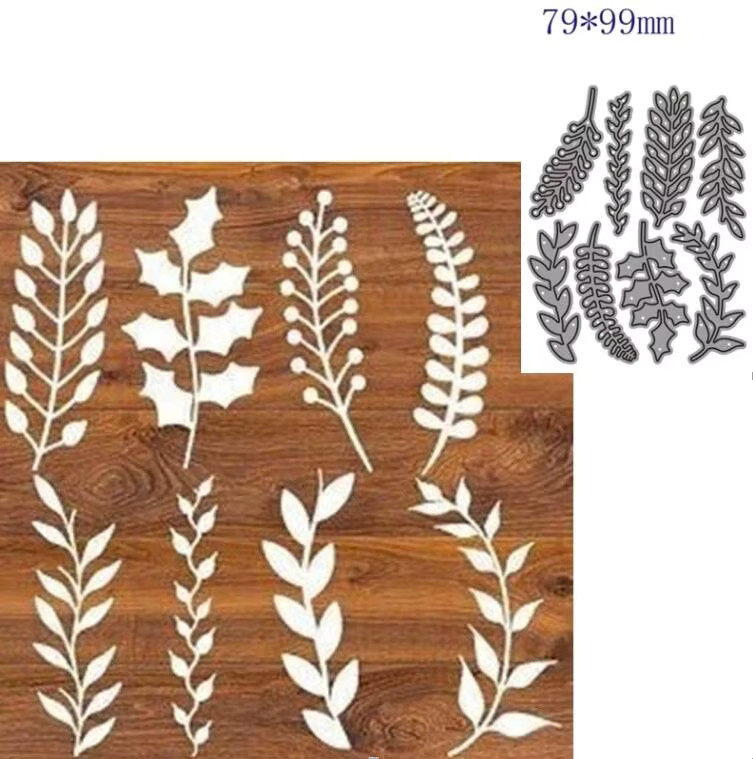 Metall Stanzformen Blatt Motiv für Scrapbooking und DIY Bastelarbeiten in Silber - Bild 2