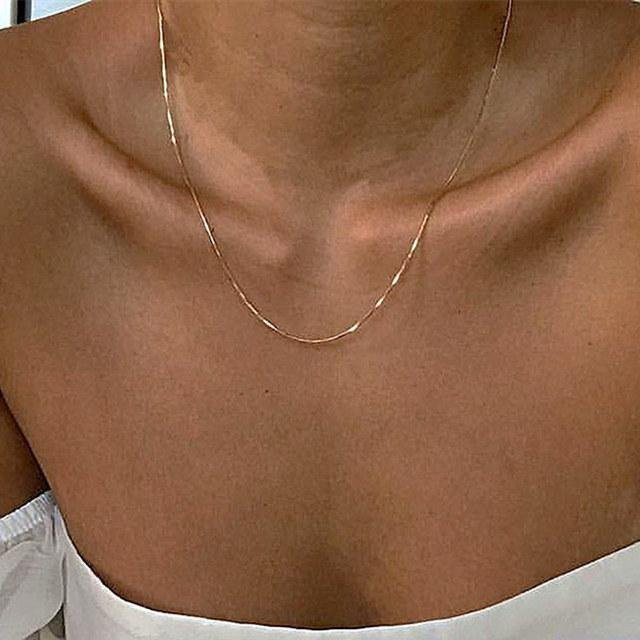 Wucifang Jewelry Halskette, Messing, Gold, Damen, Minimalistisch - Bild 1