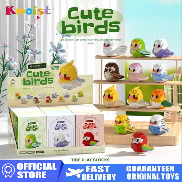 Kmoist Mini Bausteine Set mit 12 verschiedenen Tierfiguren, kreatives DIY Spielzeug für Kinder in Mehrfarbig - Bild 1
