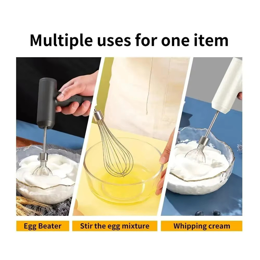 Tragbarer elektrischer Lebensmittelmixer von DUTRIEUX in Weiß mit 3-Gang-Einstellung und Akku zum kabellosen Backen von Teig, Kuchen und Creme - Bild 2