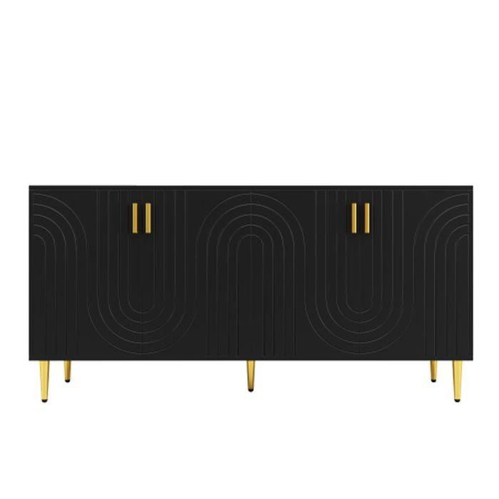 Sideboard MUVOE mit Wellendesign in Schwarz und Gold, B/T/H: 152 x 40 x 75 cm - Bild 2