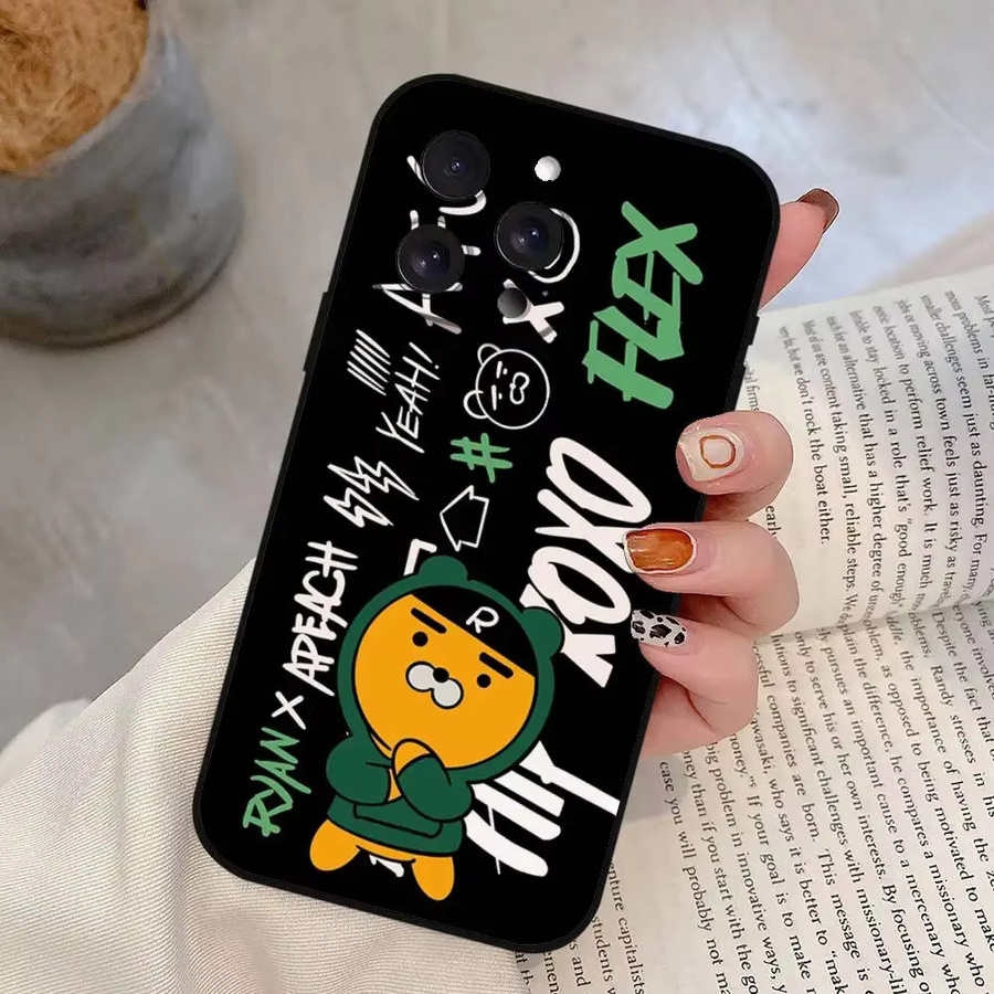 K-KAKAOS F-FRIEND Handyhülle aus schwarzem Silikon für iPhone Modelle, Schwarz - Bild 4