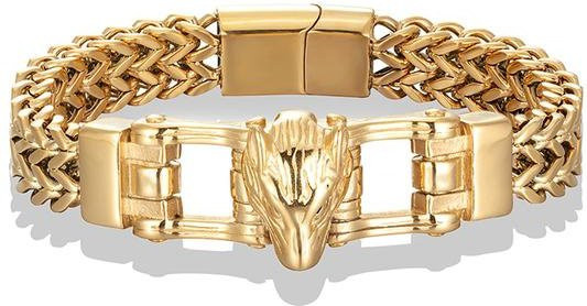 Wucifang Jewelry Armband Edelstahl, Gold, Herren, 23cm - Bild 1