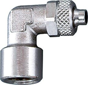 Riegler Winkel-Aufschraubverschraubung G 1/8 für Schlauch 8/6 aus Messing in Silber - Bild 1