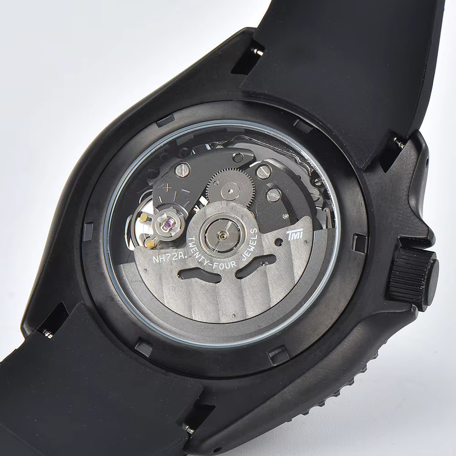 Dwayne Campbell Armbanduhr, Skelett-Automatik, Edelstahl, Schwarz, 42 mm, Unisex - Bild 4