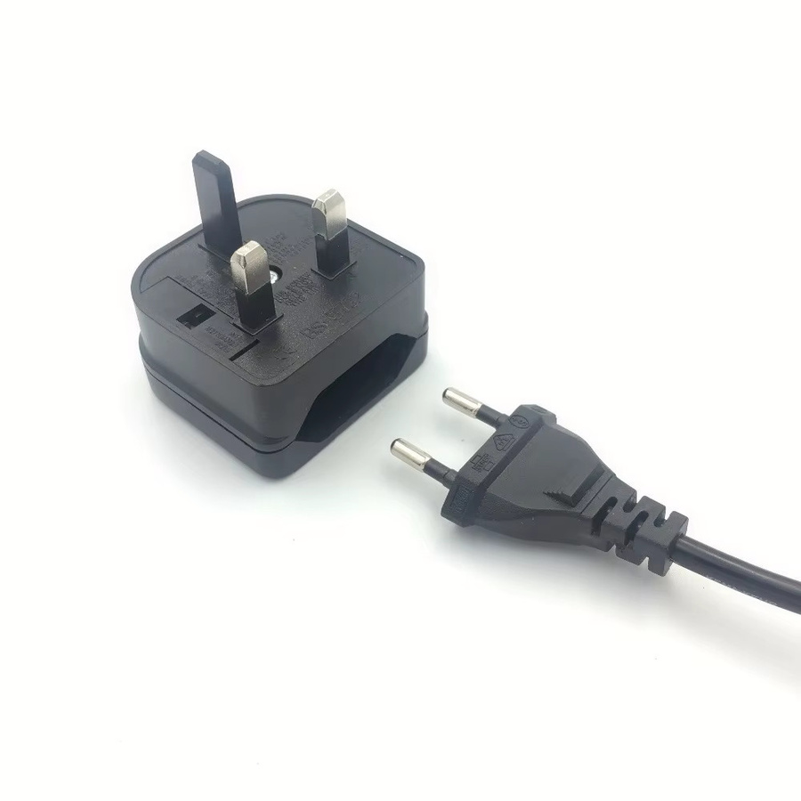Mosizave Reiseadapter von EU-Stecker auf UK SG MY Typ-G mit 5A-Sicherung in Schwarz und Weiß - Bild 2
