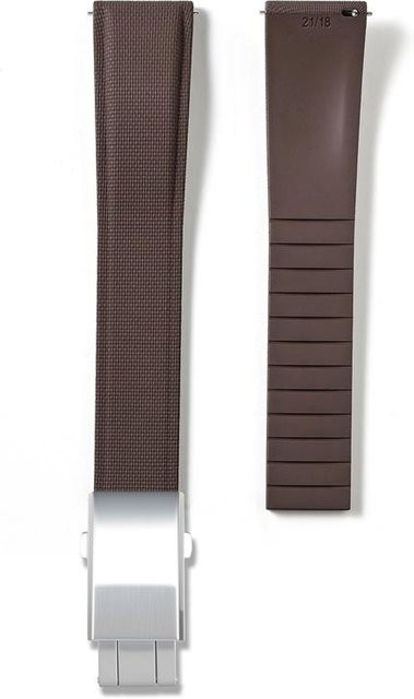 PINSENDA Uhrenarmband FKM-Gummi, braun/silber, Herren, 20mm - Bild 1