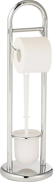 Wenko Stand WC-Garnitur Siena in Chrom, H x B x T: 63 x 19 x 19 cm - Bild 1