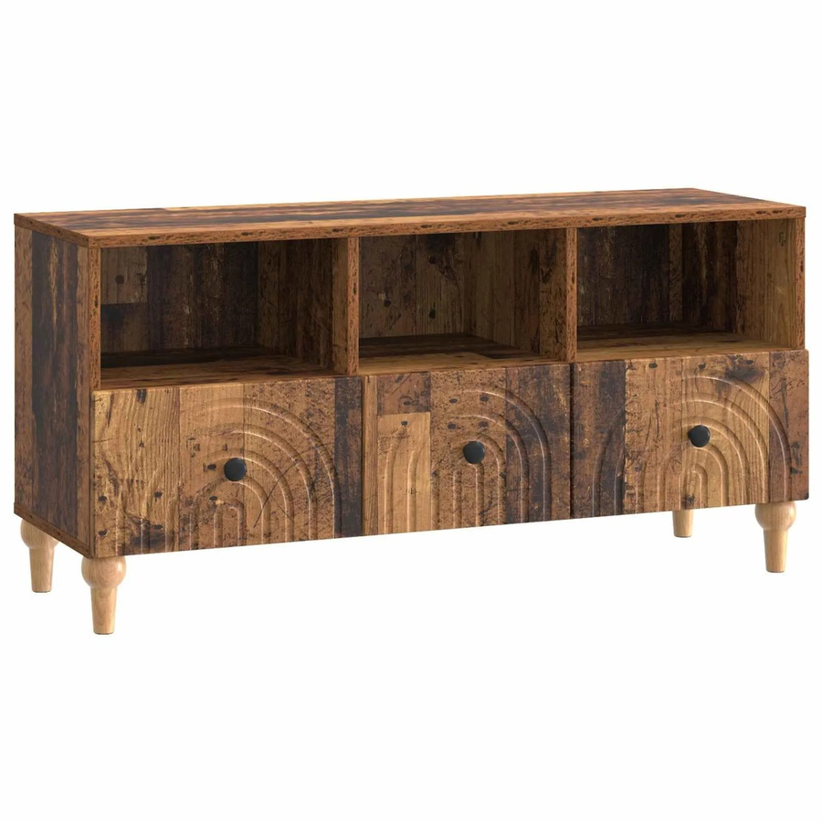 vidaXL TV-Schrank aus Holzwerkstoff in Braun, Modernes Design für dein Wohnzimmer, B/T/H: 102 x 34,5 x 50 cm - Bild 2