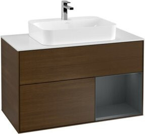 V&B Waschtischunterschrank Finion 100 mit Wandbeleuchtung, lackiert, Breite: 100 cm, Höhe: 50,1 cm, Tiefe: 50,1 cm - Bild 1