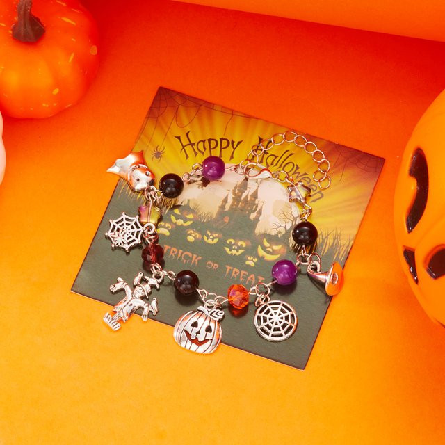 RINHOO FRIENDSHIP Armband, Silber, Kristall, Perle, Damen, Halloween - Bild 1