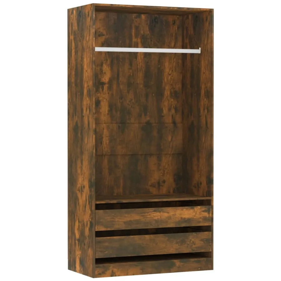 vidaXL Kleiderschrank aus Holzwerkstoff in Räuchereiche, Braun, B/T/H: 100 x 50 x 200 cm - Bild 2