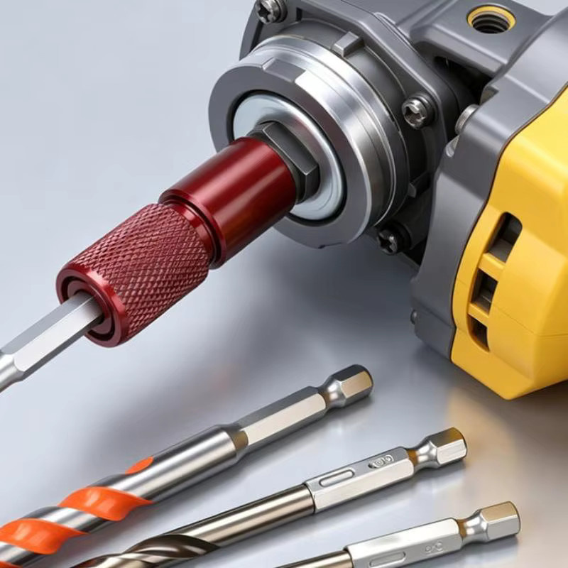 LM Schnelladapter Set für elektrische Bohrmaschinen und Schraubendreher, 1/4 Zoll Sechskant-Verlängerungsstange mit Schnellverschluss und automatischer Verriegelung, Rot - Bild 5