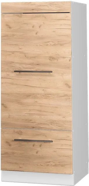 Vicco Mikrowellenschrank Fame-Line Küchenregal in Eiche Weiß mit Soft-Close-Türen, Breite: 60 cm, Höhe: 153,6 cm, Tiefe: 58 cm - Bild 1