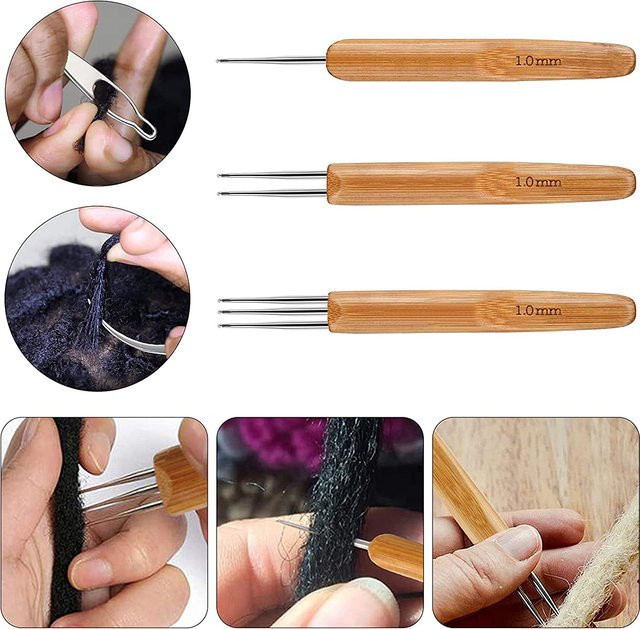 Dreadlock Häkelnadel Set, 3 Teile, Unisex - Bild 1