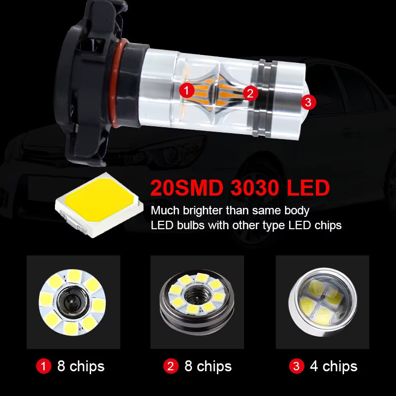 APMATAUTO LED Nebelscheinwerfer Set 5202 H16 6000K für GMC Yukon 2007-2014, Silber, 2 Stück - Bild 2