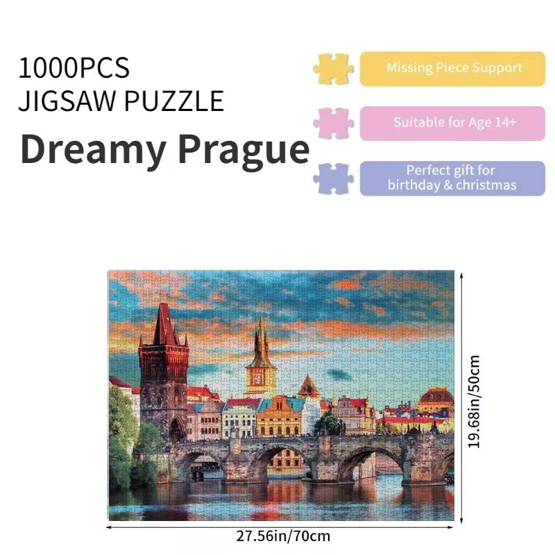 MaxRenard Prager-Papierpuzzle, Puzzle, 1.000 Teile, ab 14 Jahren - Bild 2