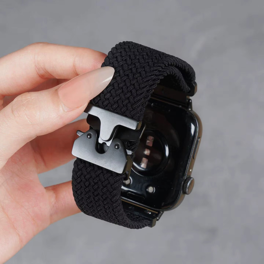 Uhrenarmband Textil, geflochtenes Fallschirmarmband, Schwarz, für HUAWEI Watch Fit 5/Fit 5 Pro/Fit 4/Fit 4 Pro/Fit 3 Smartwatch - Bild 1