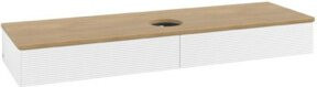V&B Waschtischunterschrank Antao mit Frontstruktur in Eiche Honig und Weiß, B: 160 cm, T: 50 cm - Bild 1