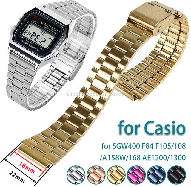 Casio Uhrenarmband Edelstahl, 18 mm, Silber, Unisex - Bild 1