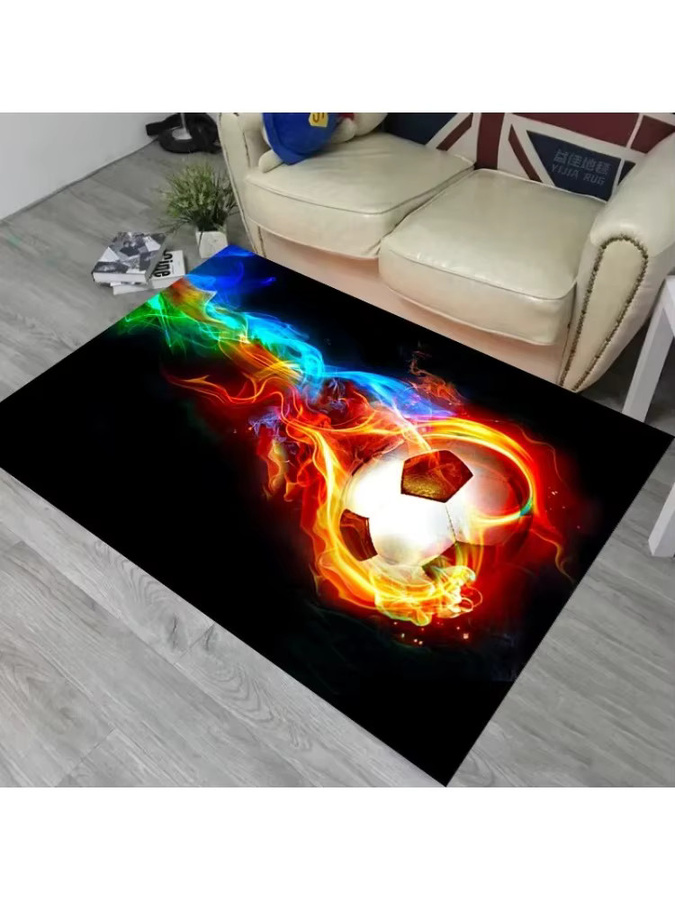 VIKAMA Fußball-Fan-Teppich rutschfest und weich in Multicolour, B/T: 120 x 80 cm - Bild 2