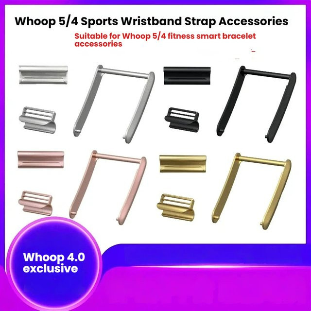 Dreiteiliges Edelstahl-Verbinder Set in Schwarz als Armbandadapter Zubehör für Whoop 4.0 und Whoop 5.0 Smart-Armbänder - Bild 1