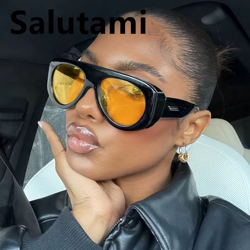 Salutami Sonnenbrille, oval, Vollrand, Kunststoff, unisex, gelb - Bild 2
