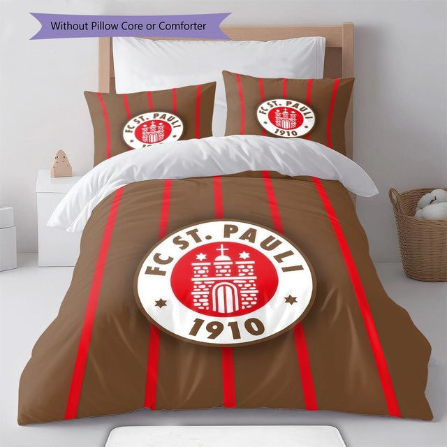 St. Pauli Club Bettwäsche Set aus Polyester mit Bettbezug und 2 Kissenbezügen, Braun, B/H: 135 x 200 cm - Bild 1
