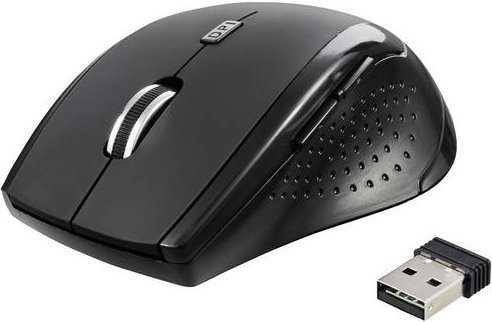Renkforce RF-WM-210 Ergonomische Funkmaus Optisch Schwarz mit 6 Tasten und 1600 dpi - Bild 1
