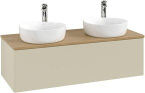 V&B Antao Waschtischunterschrank mit integrierter Beleuchtung, Wandmontage, Eiche Honig, B/T/H: 120 x 36 x 50 cm - Bild 1