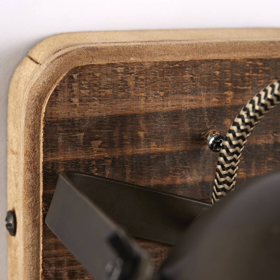 Brilliant Wandstrahler Carmen Wood aus Holz und Burned Steel, GU10, B/H/T: 12 x 12,5 x 9 cm - Bild 3