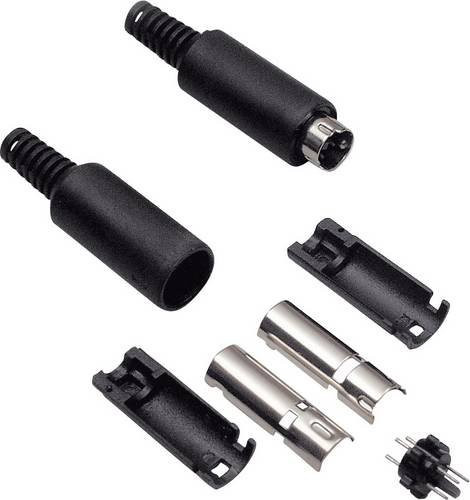 BKL Electronic Miniatur-DIN-Rundsteckverbinder Stecker gerade, 4 Polzahl, Schwarz - Bild 1