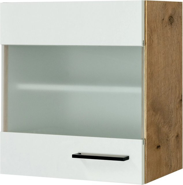 Flex-Well Küchen-Glas-Oberschrank Avila in Magnolie matt mit Glastüren, B/H/T: 50 x 54,8 x 32 cm - Bild 1
