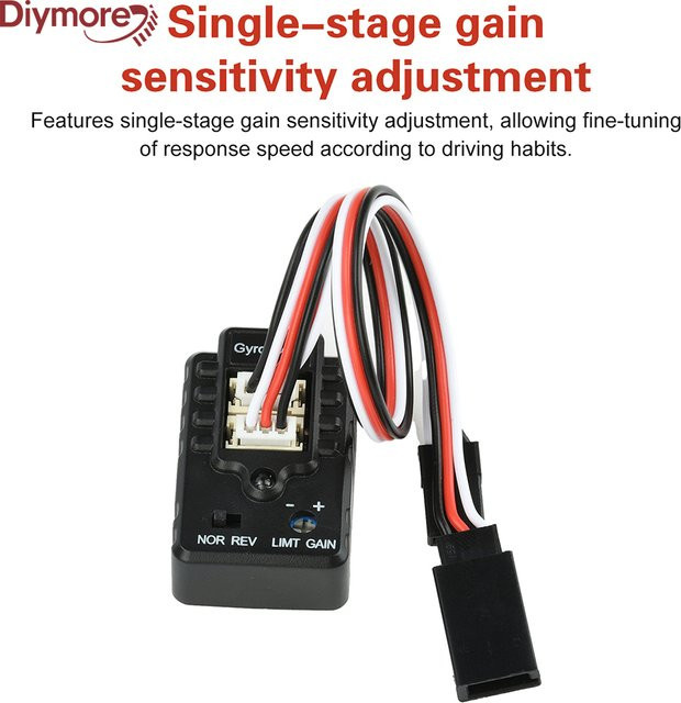 diymore Automatisches Zweiachsen-Gyroskop für RC-Drift-Rennwagen in Schwarz - Bild 1