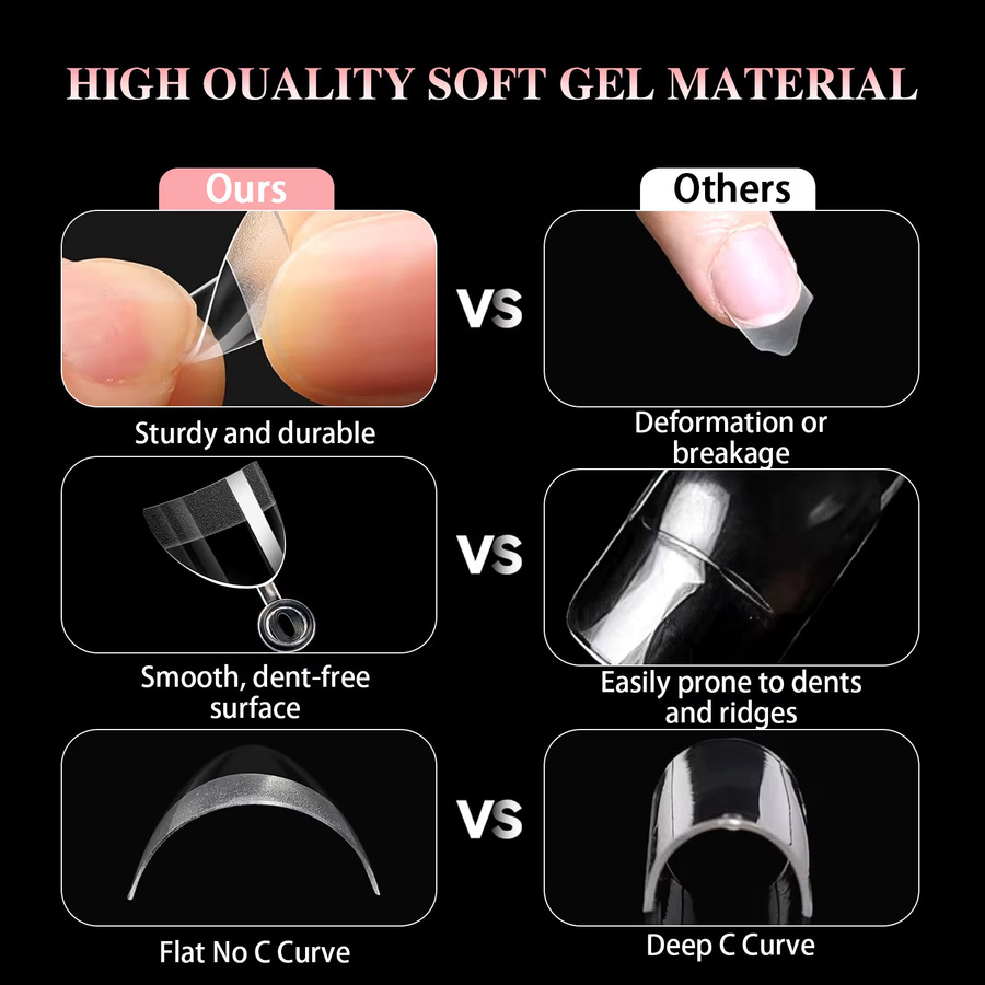 naildazzling Press On Acryl Nails Tips, 600 Stück, Mandel Square - Bild 4