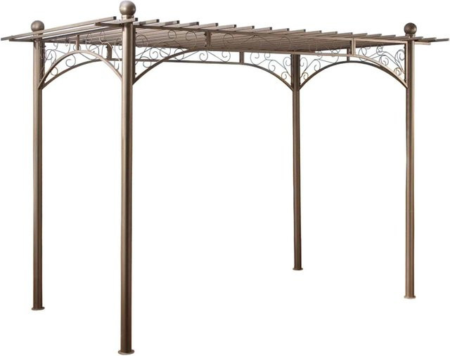 DELUKE Rosenbogen EBBE mit Dach aus Metall in Anthrazit, Rankhilfe und Rankgitter für deinen Garten, B/T/H: 310 x 186 x 228 cm - Bild 1