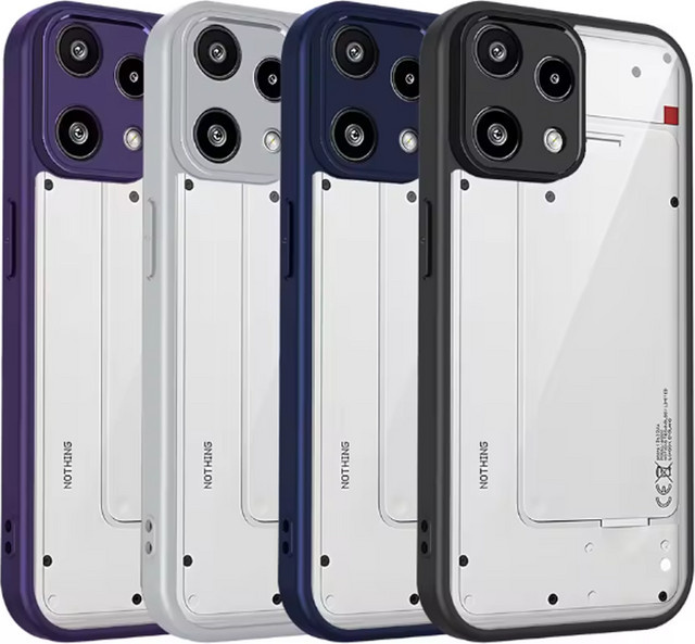 Stoßfeste Silikon-Schutzhülle für Nothing Phone 3A Lite in Transparent/Grau mit matter Rückseite - Bild 1