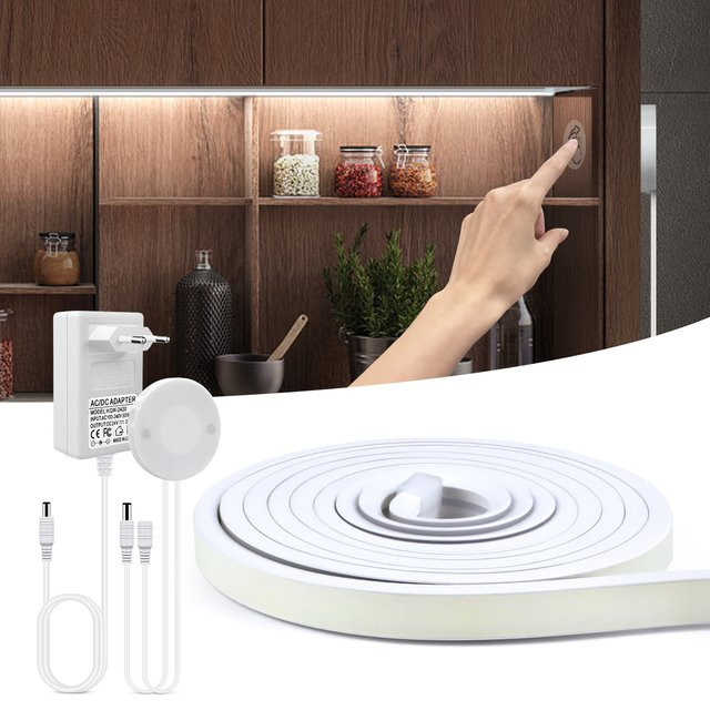 Lcamaw COB Neon LED Streifen in Weiß mit Touch-Sensor und Bewegungssensor für die Küche, 220V-24V mit EU-Stecker - Bild 1