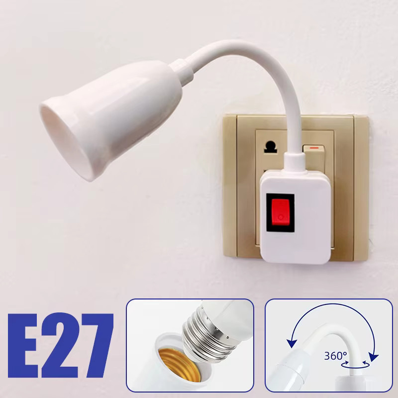 Szaoju E27 Lampenfassung mit Schalter und EU-Stecker in Weiß - Bild 2