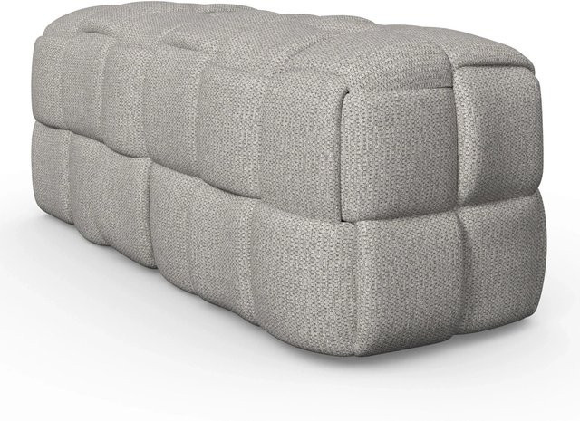 Bessagi Home Hockerbank Ella Grau Bouclé Gepolstert B/T/H: 114 x 45 x 45 cm - Bild 1