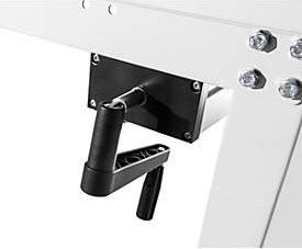 Manuflex Arbeitstisch Ergo K höhenverstellbar mit Kurbel, Kunststoff Tischplatte, grau, B: 125 cm, T: 80 cm, H: 45 bis 125 cm - Bild 1